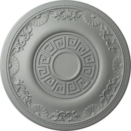 Ekena Millwork Nestor Ceiling Medallion (Fits Canopies up to 5"), 25 7/8"OD x 2 1/4"P, Primed White CM25NE